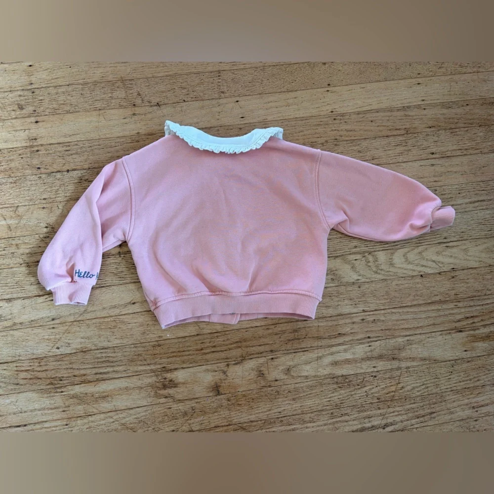Hello kitty Peter Pan collar ruffle cardigan jacket pink size 3/4 H&M